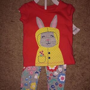 Carter's Red and Yellow Bunny Matching Set
